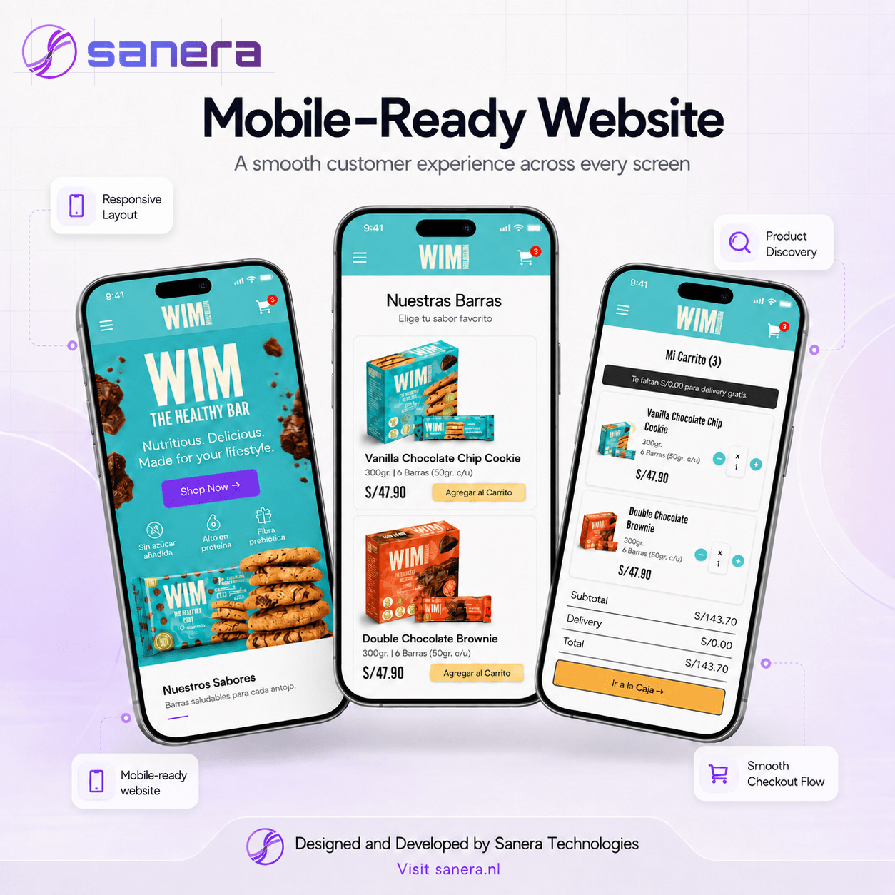 Wim Nutrition mobile-ready website